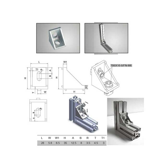 Staffa metallica per viti TB6X16-8